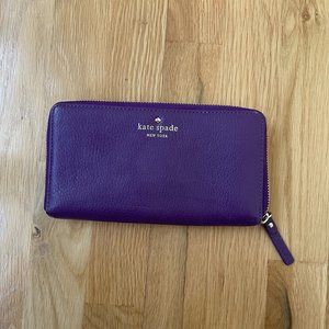 KATE SPADE NEW YORK PURPLE LEATHER WALLET